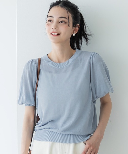 coca(coca)(コカ)の「【WEB限定セール】シアーニットトップス(ニット/セーター・レディース・ブラック/ライトベージュ/ブルー/アイボリー・M/L)」の4枚目の写真