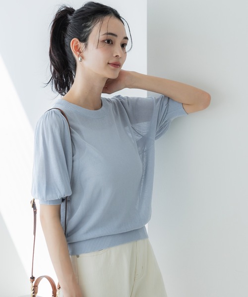 coca(coca)(コカ)の「【WEB限定セール】シアーニットトップス(ニット/セーター・レディース・ブラック/ライトベージュ/ブルー/アイボリー・M/L)」の12枚目の写真