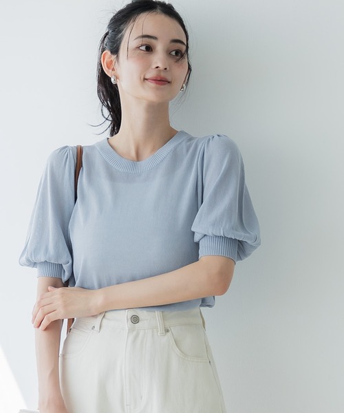 coca(coca)(コカ)の「【WEB限定セール】シアーニットトップス(ニット/セーター・レディース・ブラック/ライトベージュ/ブルー/アイボリー・M/L)」の14枚目の写真