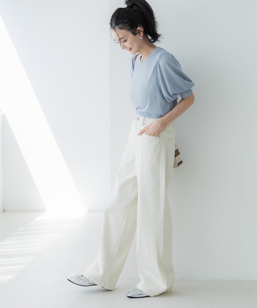 coca(coca)(コカ)の「【WEB限定セール】シアーニットトップス(ニット/セーター・レディース・ブラック/ライトベージュ/ブルー/アイボリー・M/L)」の15枚目の写真
