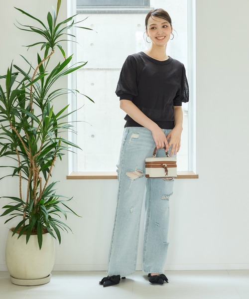 coca(coca)(コカ)の「【WEB限定セール】シアーニットトップス(ニット/セーター・レディース・ブラック/ライトベージュ/ブルー/アイボリー・M/L)」の19枚目の写真