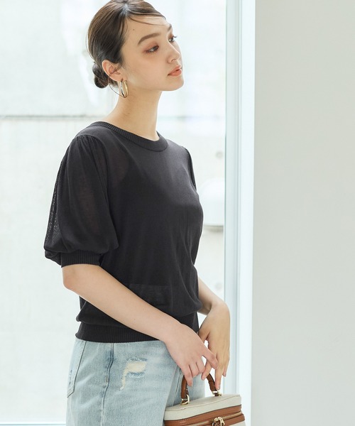 coca(coca)(コカ)の「【WEB限定セール】シアーニットトップス(ニット/セーター・レディース・ブラック/ライトベージュ/ブルー/アイボリー・M/L)」の18枚目の写真