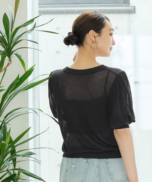coca(coca)(コカ)の「【WEB限定セール】シアーニットトップス(ニット/セーター・レディース・ブラック/ライトベージュ/ブルー/アイボリー・M/L)」の20枚目の写真