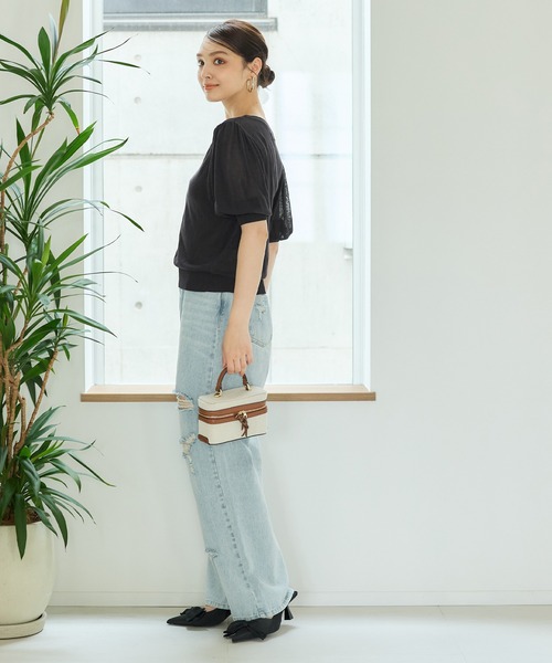 coca(coca)(コカ)の「【WEB限定セール】シアーニットトップス(ニット/セーター・レディース・ブラック/ライトベージュ/ブルー/アイボリー・M/L)」の17枚目の写真