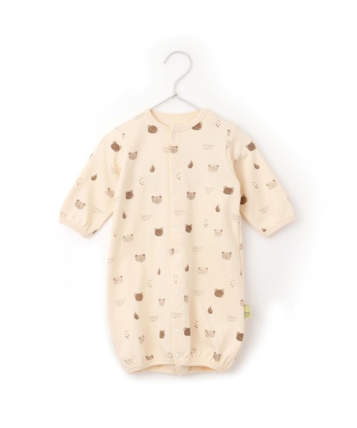 MAKE YOUR DAY（メイクユアデイ）の「やさしい2柄2WAYオール（ロンパース・キッズ・イエロー/ブラウン・50-70cm）」の2枚目の写真