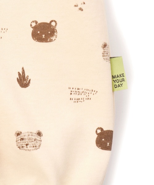 MAKE YOUR DAY（メイクユアデイ）の「やさしい2柄2WAYオール（ロンパース・キッズ・イエロー/ブラウン・50-70cm）」の6枚目の写真