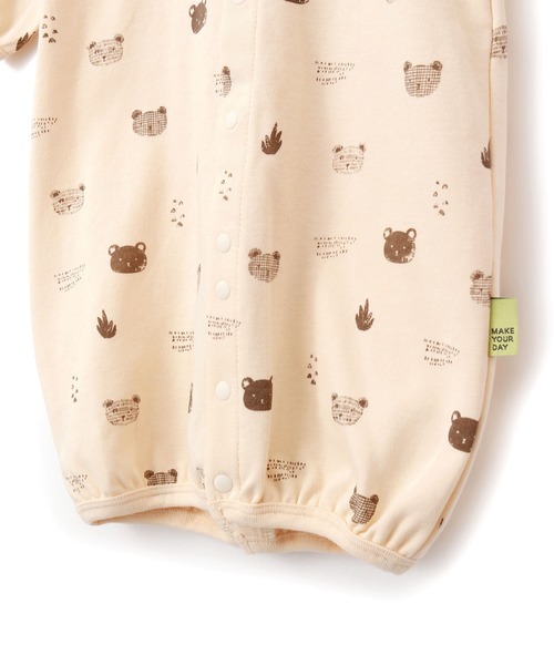 MAKE YOUR DAY（メイクユアデイ）の「やさしい2柄2WAYオール（ロンパース・キッズ・イエロー/ブラウン・50-70cm）」の7枚目の写真