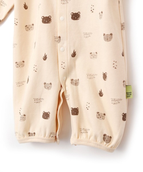 MAKE YOUR DAY（メイクユアデイ）の「やさしい2柄2WAYオール（ロンパース・キッズ・イエロー/ブラウン・50-70cm）」の10枚目の写真