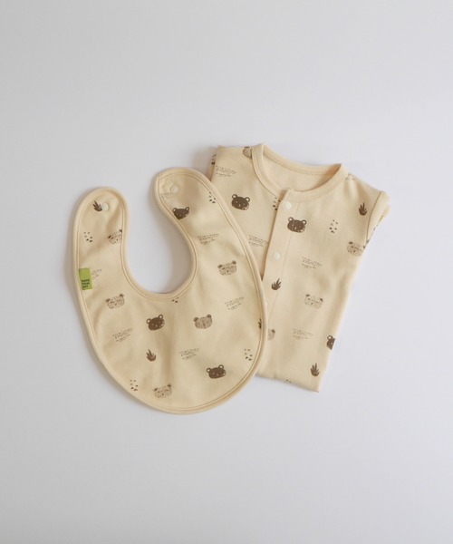 MAKE YOUR DAY（メイクユアデイ）の「やさしい2柄2WAYオール（ロンパース・キッズ・イエロー/ブラウン・50-70cm）」の12枚目の写真