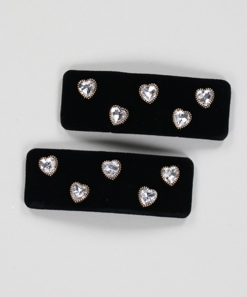 SPINNS(スピンズ)の「【2個セット】ベロアハートピン(ヘアピン・レディース・A/B・ONESIZE)」の1枚目の写真