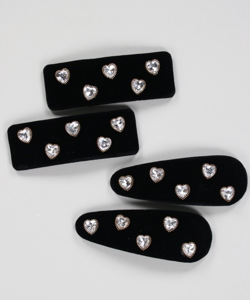 SPINNS(スピンズ)の「【2個セット】ベロアハートピン(ヘアピン・レディース・A/B・ONESIZE)」の3枚目の写真