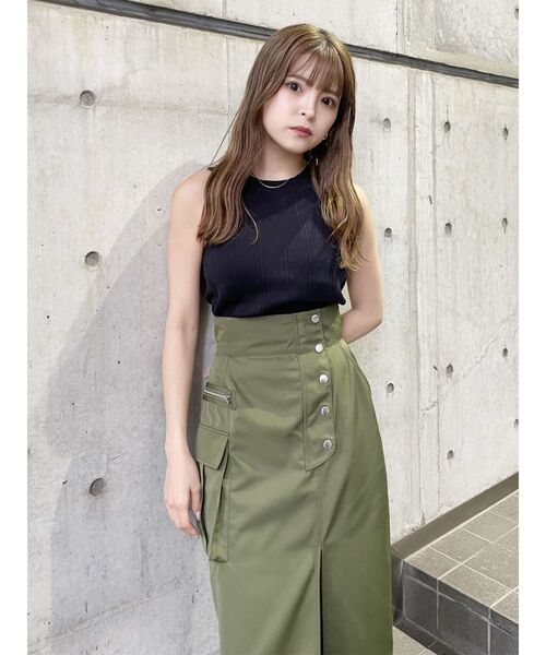 MURUA（ムルーア）の「スリットナローカーゴスカート（スカート・レディース・カーキ/ブラック/オレンジ・2/1）」の20枚目の写真