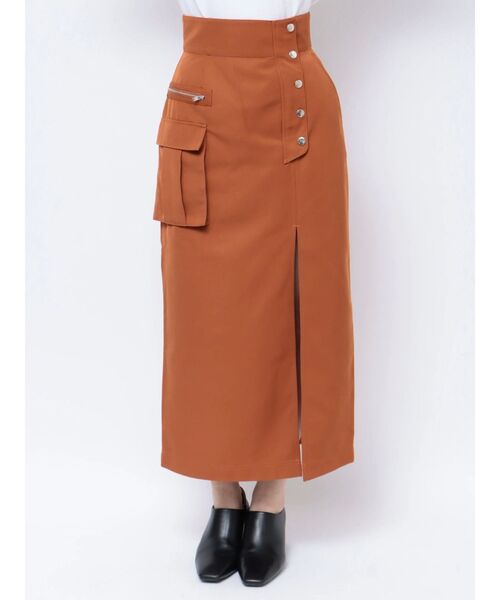 MURUA（ムルーア）の「スリットナローカーゴスカート（スカート・レディース・カーキ/ブラック/オレンジ・2/1）」の22枚目の写真