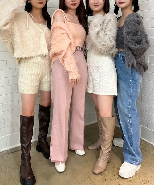 one after another NICE CLAUP(ワンアフターアナザーナイスクラップ)の「S,Mサイズ/ナイスクラップの美脚デニム(デニムパンツ・レディース・サックスブルー/ネイビー/ピンク・SMALL/MEDIUM)」の6枚目の写真