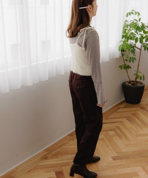 flower（フラワー）の「リボンニットビスチェ（キャミソール・レディース・グレー/アイボリー・FREE）」の8枚目の写真