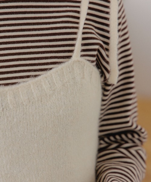 flower（フラワー）の「リボンニットビスチェ（キャミソール・レディース・グレー/アイボリー・FREE）」の12枚目の写真