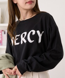 遊び心にきゅんっ 秋冬新作 ペイント プリント ロングTシャツ