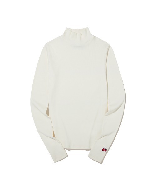 KIRSH(キルシー)の「KIRSH CHERRY BASIC HALF HIGH NECK T-SHIRT/キルシー ハイネックロングTシャツ(Tシャツ/カットソー・レディース・ブラック/ピンク/アイボリー/ライトグリーン・ONE SIZE)」の9枚目の写真