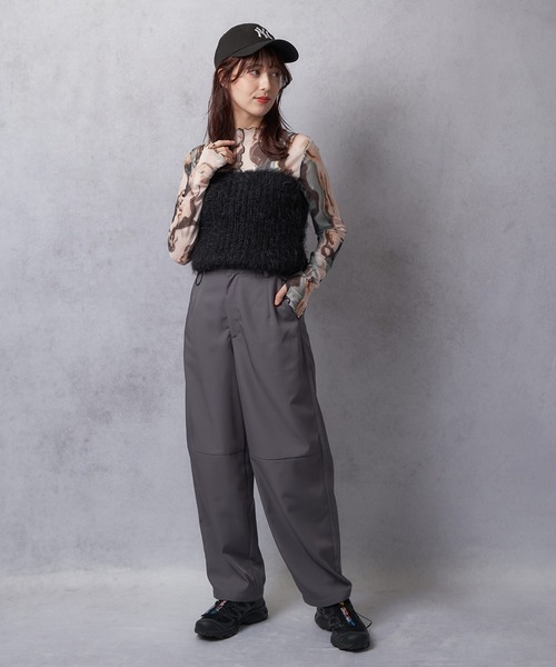 Lull（ルル）の「【Lull / ルル】シワになりにくいカーブパンツ（その他パンツ・レディース・ブラック/グレー・ONESIZE）」の7枚目の写真