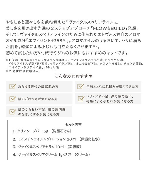 ETVOS（エトヴォス）の「ヴァイタルスペリアライン　ファーストキット（スキンケアキット/ギフトセット・レディース・その他・FREE）」の9枚目の写真