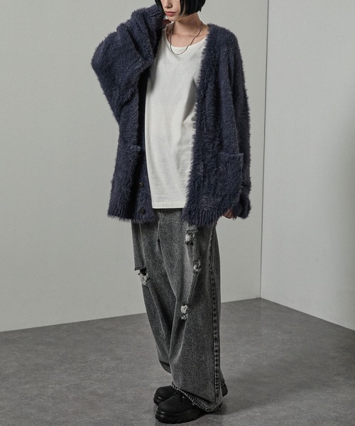 セール】【Alfred Alex】オーバーサイズシャギーニット