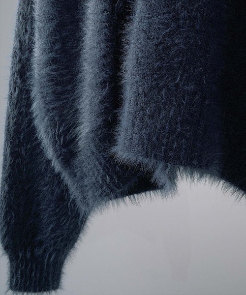 MONO-MART（モノマート）の「【Alfred Alex】オーバーサイズシャギーニットカーディガン（カーディガン/ボレロ・メンズ・ブラック/レッド/モカ/ブルー/チャコール/ワイン/ダークブルー/ブルーグレー・M/L）」の15枚目の写真