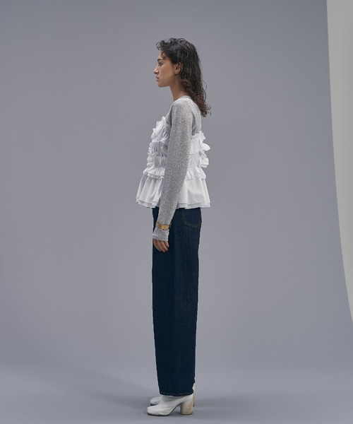 MECRE（メクル）の「フリルキャミブラウス（キャミソール・レディース・ホワイト/ブラック・FREE）」の4枚目の写真