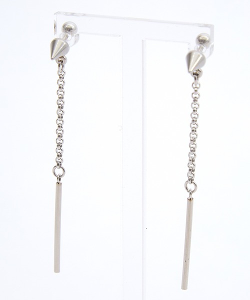 an meets zakka(アンミツザッカ)の「an meets zakka ロッキンモチーフロングチェーンピアス(ピアス(両耳用)・メンズ・シルバー系2/シルバー系1/シルバー系3・ONE SIZE)」の3枚目の写真