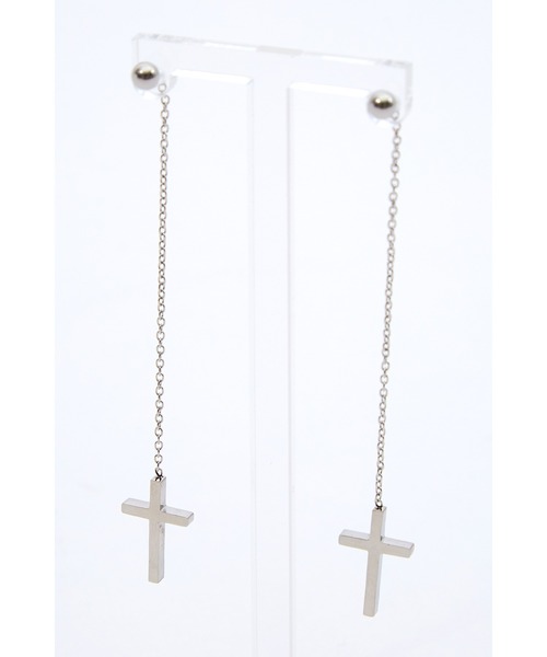 an meets zakka(アンミツザッカ)の「an meets zakka ロッキンモチーフロングチェーンピアス(ピアス(両耳用)・メンズ・シルバー系2/シルバー系1/シルバー系3・ONE SIZE)」の4枚目の写真