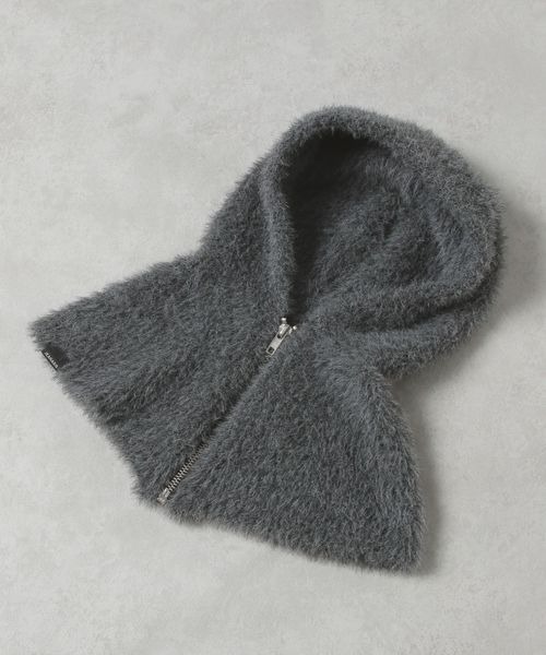 JEANASIS（ジーナシス）の「シャギーニットバラクラバ/980570（ネックウォーマー/スヌード・レディース・グレー/パープル/ホワイト系その他・FREE）」の3枚目の写真