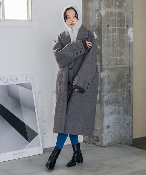 JEANASIS（ジーナシス）の「シャギーニットバラクラバ/980570（ネックウォーマー/スヌード・レディース・グレー/パープル/ホワイト系その他・FREE）」の5枚目の写真