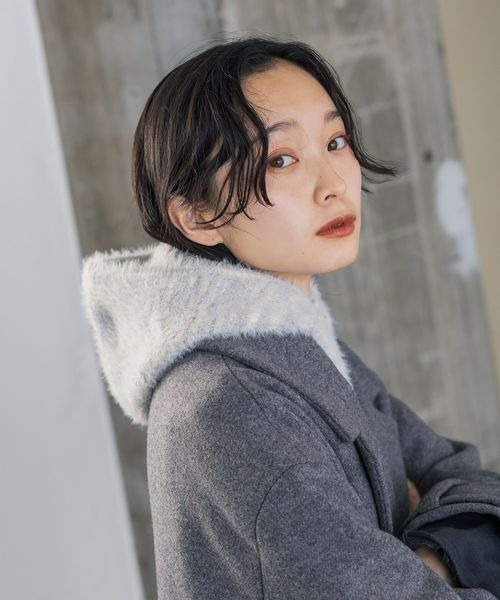 JEANASIS（ジーナシス）の「シャギーニットバラクラバ/980570（ネックウォーマー/スヌード・レディース・グレー/パープル/ホワイト系その他・FREE）」の6枚目の写真