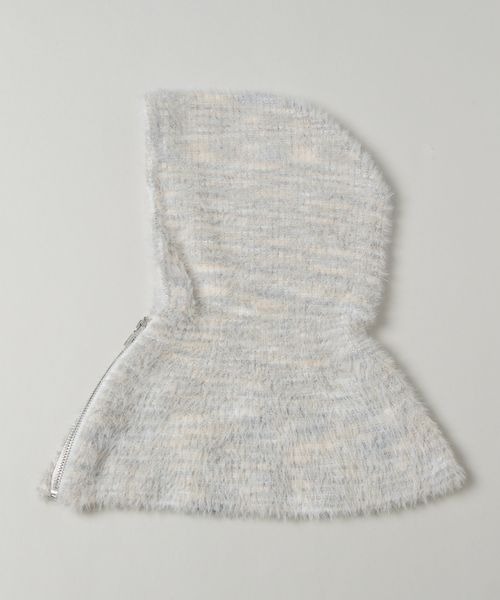 JEANASIS（ジーナシス）の「シャギーニットバラクラバ/980570（ネックウォーマー/スヌード・レディース・グレー/パープル/ホワイト系その他・FREE）」の10枚目の写真