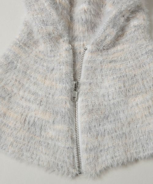 JEANASIS（ジーナシス）の「シャギーニットバラクラバ/980570（ネックウォーマー/スヌード・レディース・グレー/パープル/ホワイト系その他・FREE）」の12枚目の写真