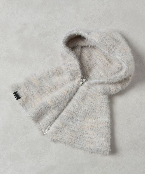 JEANASIS（ジーナシス）の「シャギーニットバラクラバ/980570（ネックウォーマー/スヌード・レディース・グレー/パープル/ホワイト系その他・FREE）」の8枚目の写真