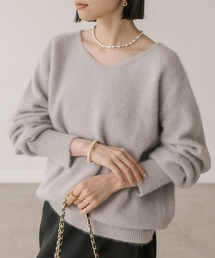 RIVE DROITE | ヘアリーラグランVネックニット(ニット/セーター)