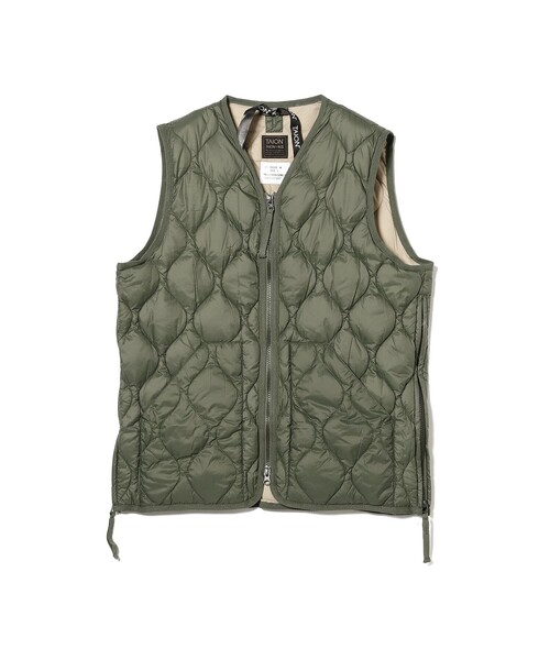 TAION（タイオン）の「TAION / ミリタリー Vネック ダウンベスト（ベスト・メンズ・ブラック/オリーブ・MEDIUM/LARGE）」の8枚目の写真