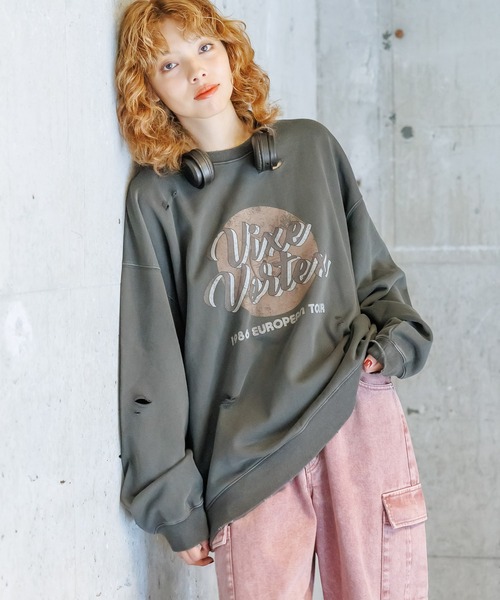 PBLIM（ページボーイリム）の「PBLIM/ビンテージラッシュスウェット（スウェット・レディース・パープル/グレー・LARGE/MEDIUM）」の2枚目の写真