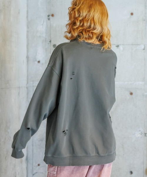 PBLIM（ページボーイリム）の「PBLIM/ビンテージラッシュスウェット（スウェット・レディース・パープル/グレー・LARGE/MEDIUM）」の4枚目の写真