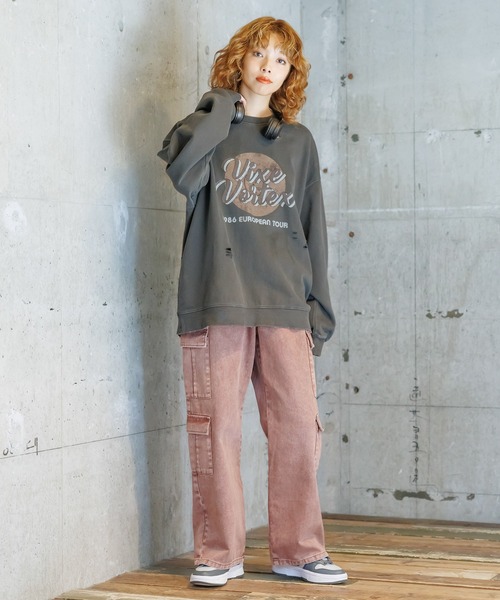 PBLIM（ページボーイリム）の「PBLIM/ビンテージラッシュスウェット（スウェット・レディース・パープル/グレー・LARGE/MEDIUM）」の6枚目の写真