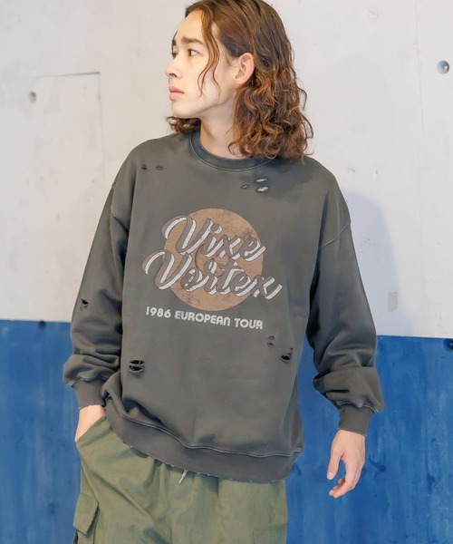 PBLIM（ページボーイリム）の「PBLIM/ビンテージラッシュスウェット（スウェット・レディース・パープル/グレー・LARGE/MEDIUM）」の8枚目の写真