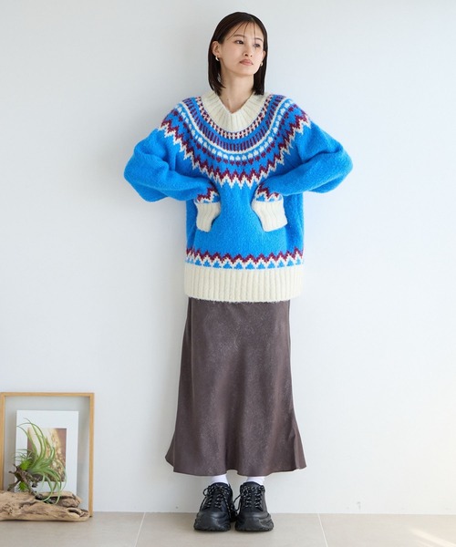 LOWRYS FARM(ローリーズファーム)の「ノルディックニットプルオーバーLS 970698(ニット/セーター・レディース・ブルー/ブラック・FREE)」の10枚目の写真