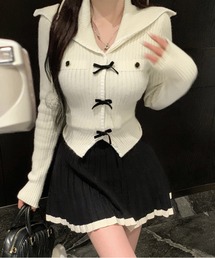 Chick | ▲セーラーカラーリボンニットトップス(ニット/セーター)