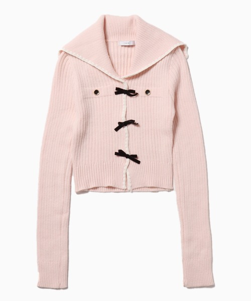 Chick（チック）の「▲セーラーカラーリボンニットトップス（ニット/セーター・レディース・ピンク/ホワイト・FREE）」の19枚目の写真