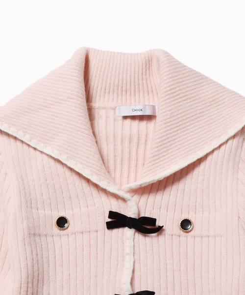 Chick（チック）の「▲セーラーカラーリボンニットトップス（ニット/セーター・レディース・ピンク/ホワイト・FREE）」の10枚目の写真