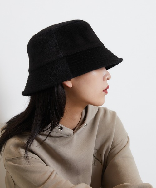 ENVYM（アンビー）の「ハラコバケットHAT（ハット・レディース・アイボリー/ブラック/ブラウン・FREE）」の6枚目の写真