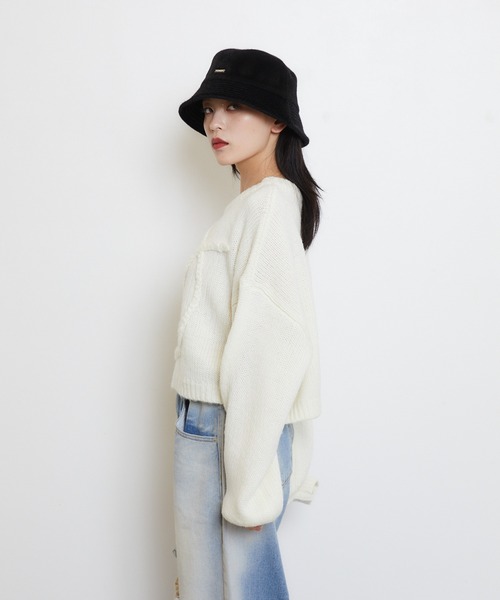 ENVYM（アンビー）の「ハラコバケットHAT（ハット・レディース・アイボリー/ブラック/ブラウン・FREE）」の8枚目の写真