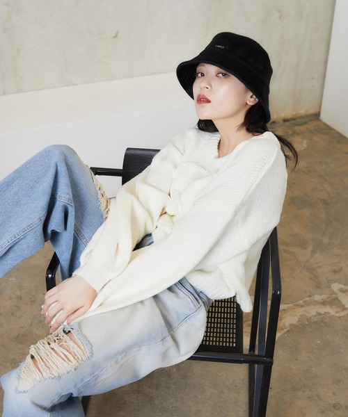 ENVYM（アンビー）の「ハラコバケットHAT（ハット・レディース・アイボリー/ブラック/ブラウン・FREE）」の10枚目の写真