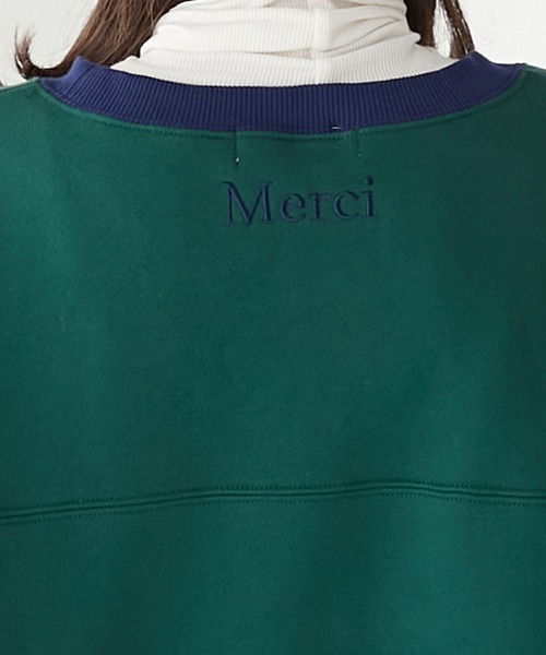 BONLECILL（ボンルシール）の「裏起毛オーバーサイズフレンチロゴ刺繍スウェットプルオーバー（スウェット・レディース・チャコールグレー/オートミール/オレンジ/グリーン/レッド・FREE）」の12枚目の写真