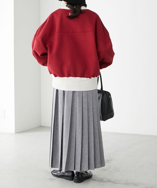 BONLECILL（ボンルシール）の「裏起毛オーバーサイズフレンチロゴ刺繍スウェットプルオーバー（スウェット・レディース・チャコールグレー/オートミール/オレンジ/グリーン/レッド・FREE）」の22枚目の写真